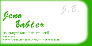 jeno babler business card