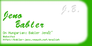 jeno babler business card